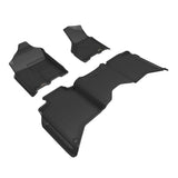 All-Weather Custom-Fit Floor Mats for Dodge Ram 2500 Crew Cab 2019-2024 with Non-Slip Backing - Black - 1st Row 2nd Row