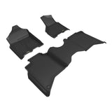 All-Weather Custom-Fit Floor Mats for Dodge Ram 3500 Crew Cab 2019-2024 with Non-Slip Backing - Black - 1st Row 2nd Row