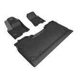 All-Weather Custom-Fit Floor Mats for Dodge Ram 1500 Crew Cab 2025-2025 with Non-Slip Backing - Black - 1st Row 2nd Row 3rd Row