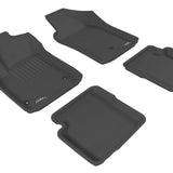 All-Weather Custom-Fit Floor Mats for Fiat 500 2012-2019 with Non-Slip Backing - Black - 1st Row 2nd Row