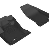 All-Weather Custom-Fit Floor Mats for Fiat 500X 2015-2023 with Non-Slip Backing - Black - 1st Row