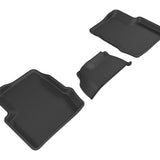 All-Weather Custom-Fit Floor Mats for Fiat 500X 2015-2023 with Non-Slip Backing - Black - 2nd Row