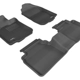 All-Weather Custom-Fit Floor Mats for Ford Fusion 2006-2012 with Non-Slip Backing - Black - 1st Row 2nd Row