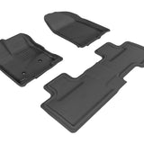 All-Weather Custom-Fit Floor Mats for Ford Edge 2007-2014 with Non-Slip Backing - Black - 1st Row 2nd Row
