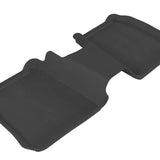 All-Weather Custom-Fit Floor Mats for Ford Flex 2009-2019 with Non-Slip Backing - Black - 2nd Row