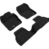 All-Weather Custom-Fit Floor Mats for Ford Focus 2012-2018 with Non-Slip Backing - Black - 1st Row 2nd Row