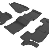 All-Weather Custom-Fit Floor Mats for Ford Explorer 2011-2014 with Non-Slip Backing - Black - 1st Row 2nd Row 3rd Row