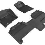 All-Weather Custom-Fit Floor Mats for Ford F-150 Supercab 2010-2014 with Non-Slip Backing - Black - 1st Row 2nd Row