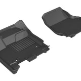 All-Weather Custom-Fit Floor Mats for Ford F-150 Supercab / Supercrew / Lightning 2015-2025 with Non-Slip Backing - Black - 1st Row