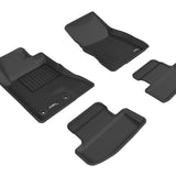 All-Weather Custom-Fit Floor Mats for Ford Mustang 2015-2025 with Non-Slip Backing - Black - 1st Row 2nd Row
