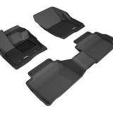 All-Weather Custom-Fit Floor Mats for Ford Fusion 2017-2020 with Non-Slip Backing - Black - 1st Row 2nd Row