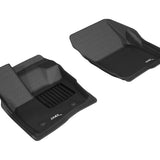 All-Weather Custom-Fit Floor Mats for Ford/ Lincoln Fusion/ Mkz 2017-2020 with Non-Slip Backing - Black - 1st Row