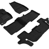 All-Weather Custom-Fit Floor Mats for Ford Explorer 2017-2019 with Non-Slip Backing - Black - 1st Row 2nd Row 3rd Row