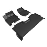 All-Weather Custom-Fit Floor Mats for Ford F-150 / F-150 Lightning Supercrew 2021-2025 with Non-Slip Backing - Black - 1st Row 2nd Row