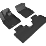 All-Weather Custom-Fit Floor Mats for Ford Mustang Mach-E 2021-2024 with Non-Slip Backing - Black - 1st Row 2nd Row
