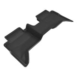All-Weather Custom-Fit Floor Mats for Ford Ranger Supercrew 2024-2025 with Non-Slip Backing - Black - 2nd Row