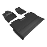 All-Weather Custom-Fit Floor Mats for Ford F-250/350/450/550 Supercrew 2017-2025 with Non-Slip Backing - Black - 1st Row 2nd Row