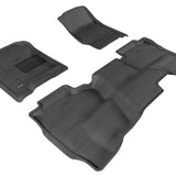 All-Weather Custom-Fit Floor Mats for GMC Sierra Double Cab 2014-2019 with Non-Slip Backing - Black - 1st Row 2nd Row