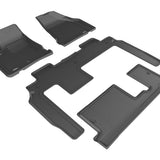All-Weather Custom-Fit Floor Mats for GMC Acadia / Acadia Limited 2007-2017 with Non-Slip Backing - Black - 1st Row 2nd Row 3rd Row