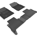 All-Weather Custom-Fit Floor Mats for GMC Canyon Crew Cab 2015-2022 with Non-Slip Backing - Black - 1st Row 2nd Row