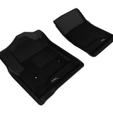 All-Weather Custom-Fit Floor Mats for GMC Sierra 15 25 35 Regular Cab 2014-2018 with Non-Slip Backing - Black - 1st Row 2nd Row