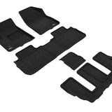 All-Weather Custom-Fit Floor Mats for GMC Acadia 2017-2023 with Non-Slip Backing - Black - 1st Row 2nd Row