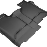 All-Weather Custom-Fit Floor Mats for GMC / Chevrolet Sierra / Silverado 1500 / 2500Hd / 3500Hd Crew Cab 2019-2025 with Non-Slip Backing - Black - 2nd Row