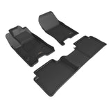 All-Weather Custom-Fit Floor Mats for GMC Canyon 2023-2024 with Non-Slip Backing - Black - 1st Row 2nd Row
