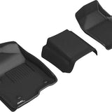 All-Weather Custom-Fit Floor Mats for GMC / Chevrolet Sierra / Silverado 1500 / 2500Hd / 3500Hd Crew Cab 2019-2025 with Non-Slip Backing - Black - 1st Row