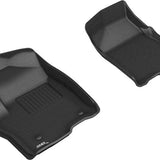All-Weather Custom-Fit Floor Mats for GMC Sierra / Silverado 1500 / 2500Hd / 3500Hd Crew Cab 2019-2025 with Non-Slip Backing - Black - 1st Row