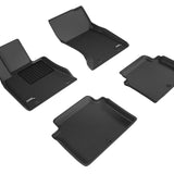 All-Weather Custom-Fit Floor Mats for Genesis G80 Awd 2017-2020 with Non-Slip Backing - Black - 1st Row 2nd Row