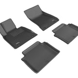 All-Weather Custom-Fit Floor Mats for Genesis G80 Rwd 2017-2020 with Non-Slip Backing - Black - 1st Row 2nd Row