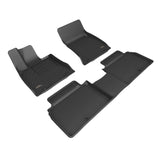 All-Weather Custom-Fit Floor Mats for Genesis Electrified G80 2023-2025 with Non-Slip Backing - Black - 1st Row 2nd Row