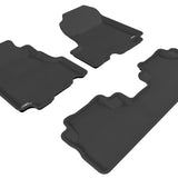 All-Weather Custom-Fit Floor Mats for Honda Cr-V 2007-2011 with Non-Slip Backing - Black - 1st Row 2nd Row