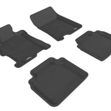 All-Weather Custom-Fit Floor Mats for Honda Accord Sedan 2008-2012 with Non-Slip Backing - Black - 1st Row 2nd Row