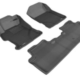 All-Weather Custom-Fit Floor Mats for Honda Civic Sedan 2012-2013 with Non-Slip Backing - Black - 1st Row 2nd Row