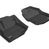 All-Weather Custom-Fit Floor Mats for Honda Fit 2009-2013 with Non-Slip Backing - Black - 1st Row
