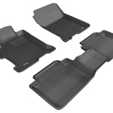 All-Weather Custom-Fit Floor Mats for Honda Accord Sedan 2013-2017 with Non-Slip Backing - Black - 1st Row 2nd Row
