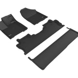 All-Weather Custom-Fit Floor Mats for Honda Ridgeline 2017-2025 with Non-Slip Backing - Black - 1st Row 2nd Row 3rd Row