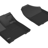 All-Weather Custom-Fit Floor Mats for Honda Ridgeline 2017-2025 with Non-Slip Backing - Black - 1st Row