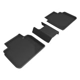 All-Weather Custom-Fit Floor Mats for Honda Accord / Accord Hybrid 2023-2025 with Non-Slip Backing - Black - 2nd Row
