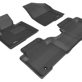 All-Weather Custom-Fit Floor Mats for Hyundai Santa Fe Sport 2013-2018 with Non-Slip Backing - Black - 1st Row 2nd Row