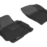 All-Weather Custom-Fit Floor Mats for Hyundai Elantra Sedan/Coupe 2011-2013 with Non-Slip Backing - Black - 1st Row