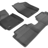 All-Weather Custom-Fit Floor Mats for Hyundai Veloster 2012-2017 with Non-Slip Backing - Black - 1st Row 2nd Row
