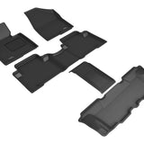 All-Weather Custom-Fit Floor Mats for Hyundai Santa Fe/ Santa Fe Xl 2013-2019 with Non-Slip Backing - Black - 1st Row 2nd Row 3rd Row