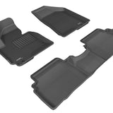 All-Weather Custom-Fit Floor Mats for Hyundai Tucson 2010-2013 with Non-Slip Backing - Black - 1st Row 2nd Row