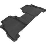 All-Weather Custom-Fit Floor Mats for Hyundai Santa Fe 2007-2012 with Non-Slip Backing - Black - 2nd Row