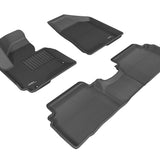 All-Weather Custom-Fit Floor Mats for Hyundai Tucson 2014-2015 with Non-Slip Backing - Black - 1st Row 2nd Row