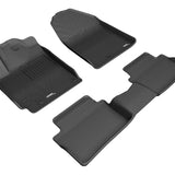 All-Weather Custom-Fit Floor Mats for Hyundai Veloster 2019-2021 with Non-Slip Backing - Black - 1st Row 2nd Row