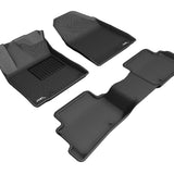 All-Weather Custom-Fit Floor Mats for Hyundai Kona Electric 2019-2023 with Non-Slip Backing - Black - 1st Row 2nd Row